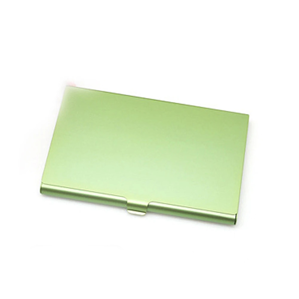 Metall Visitkortshållare Hand Push Card Case Bankkort Medlemspaket Ultra Tunt Visitkort Förpackning Box Organizer B-green