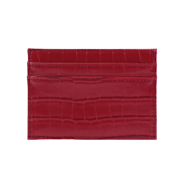 Anpassade bokstäver Män PU Läder Kreditkortshållare Anpassa initialer Slim Card Plånbok Monogram Namnskort Case Kvinnor Gör-det-själv present croco red