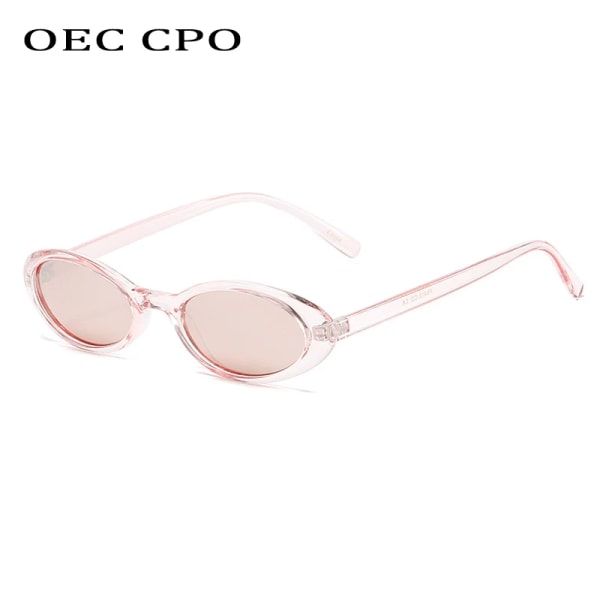 OEC CPO Sexiga små ovala damsolglasögon Nytt mode leopardbrun heta solglasögon kvinnlig retro färgglad nyans glasögon C5White-Black As the picture