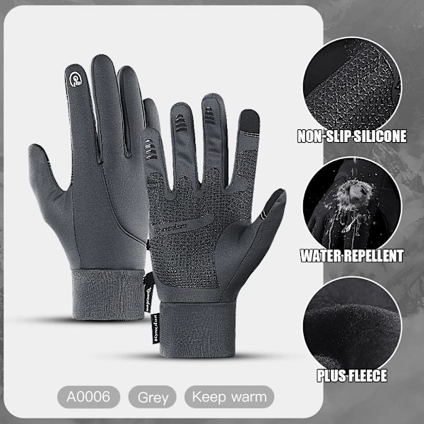 Kyncilor Cykelhandskar Guantes Ciclismo Herr Dam Handske Vattentät Anti Halk Pekskärm Vandring Vinterhandskar GY-06 M