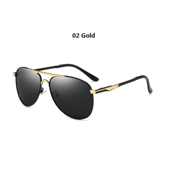 Lyx Pilot Polariserade Solglasögon Män Kvinnor Körning Fiske Retro Solglasögon Märke Designer Man Metall Solglasögon För Man UV400 02 Gold