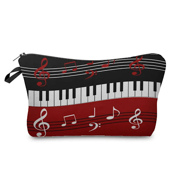 Högkvalitativ organizer Bärbart case Piano Gitarrmålning Dam Sminkväska Värmeöverföring Musiknoter Print Kosmetiska väskor hz7346 Music Bag