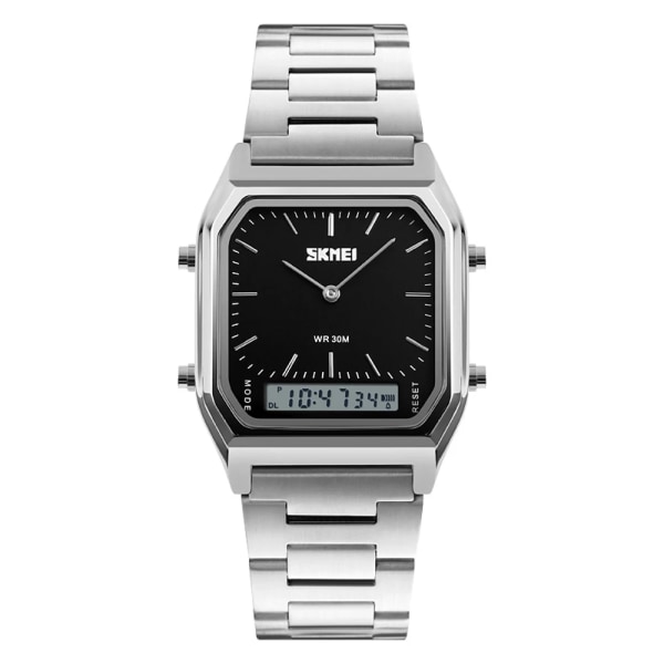 SKMEI New Sport Watch For Man Mode Casual Quartz Armbandsur Digital Chronograph Bakljus Vattentät Watch Dual Time 1220 gold