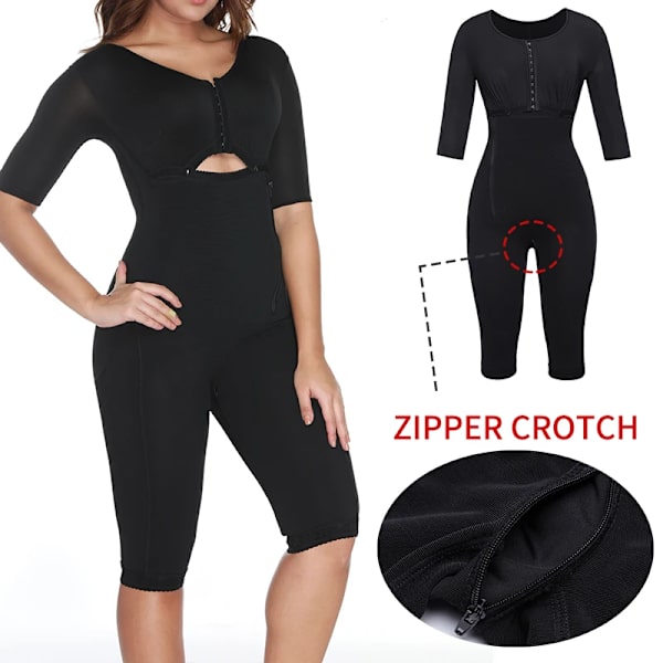 Body Shapewear för kvinnor efter operation Kompressionsplagg Fast kontroll Kroppsformare Waist trainer Slimmande underkläder Black 3XL