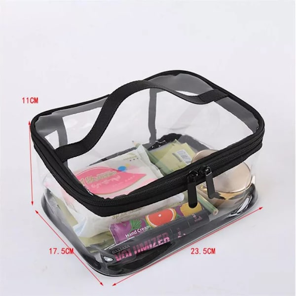 1 st Resor PVC kosmetiska väskor Dam Transparent genomskinlig dragkedja Sminkväskor Organizer Badtvätt Smink Tote Handväskor Case L