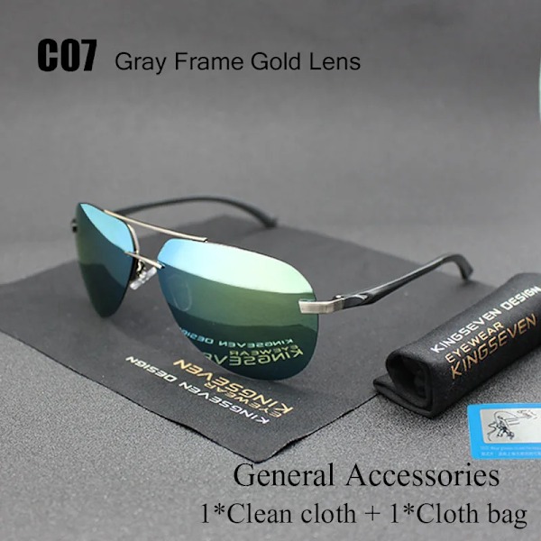 KINGSEVEN Aluminium Magnesium Polarized Solglasögon Herr Driver Mirror Solglasögon Man Fiske Dam Glasögon För Herr C07 General package Orignal