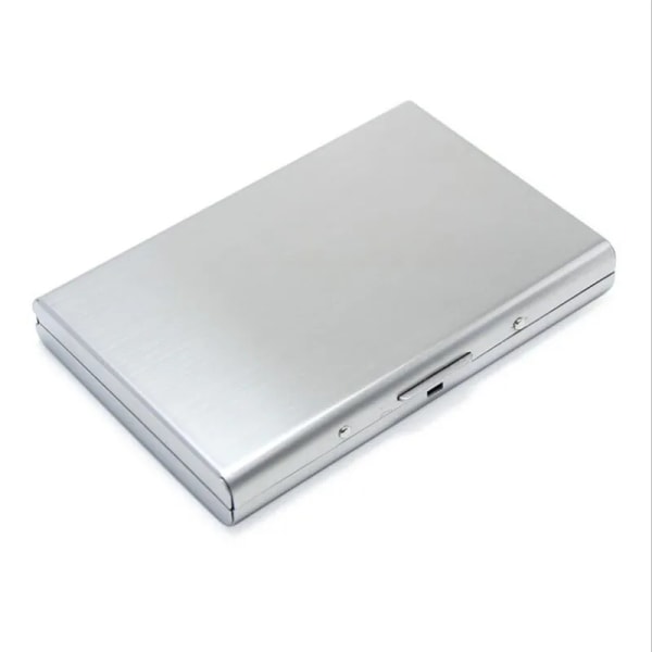 Kreditkortshållare i rostfritt stål Herr Slim Anti Protect Rese-ID-korthållare Dam Rfid- case Metallfodral Porte Carte silver