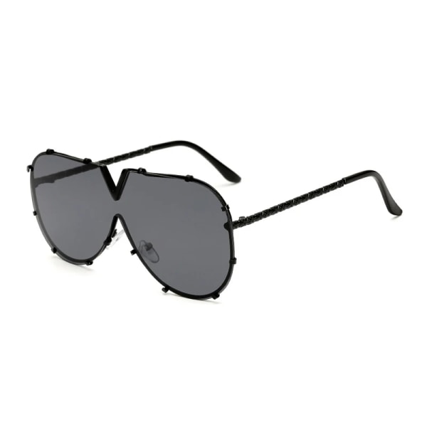Solglasögon herr Mode överdimensionerade solglasögon Märke Designer Goggle Solglasögon kvinnlig stil Oculos De Sol UV400 O2 C1 Black-Black As the picture
