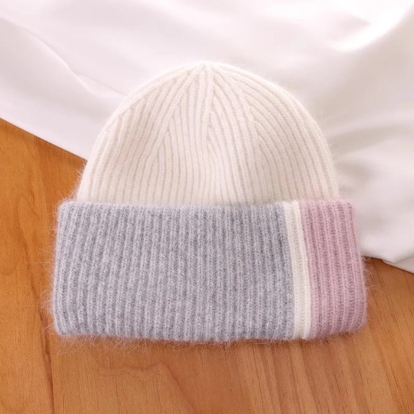 Ny Pom Pom-hatt med moderiktig sömnad i färg - vinterhatt för flickor och kvinnor - varma mössor av hög kvalitet med Pom Pom white only hat 54-60cm