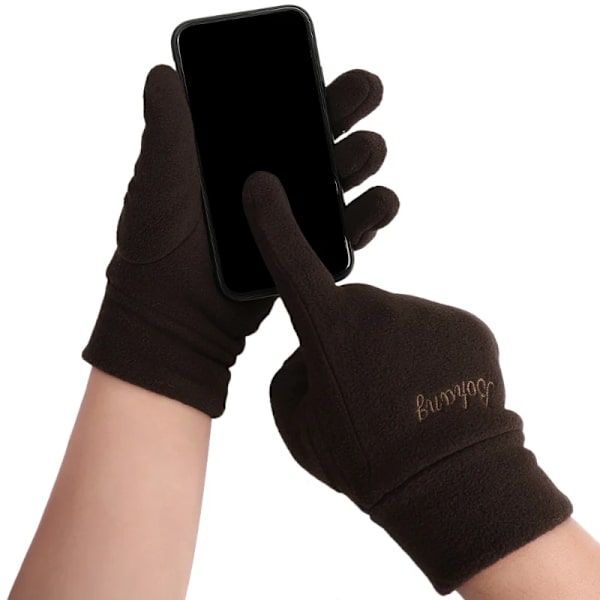 Vinterfleece Herr Dam Skidhandskar Vindtät thermal pekskärm Utomhus Sport Halkfri Cykling Snowboard Varma snöskoterhandskar Thick - Dark gray