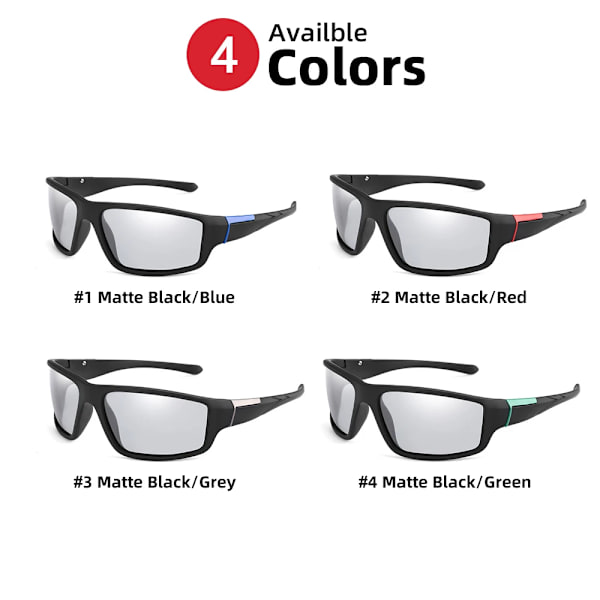 VIVIBEE Män Photochromic Solglasögon Svarta Sportglasögon Kvinnor Färgskiftande Polariserad körning 2022 Missfärgning Solglasögon 2 Black Red As Picture