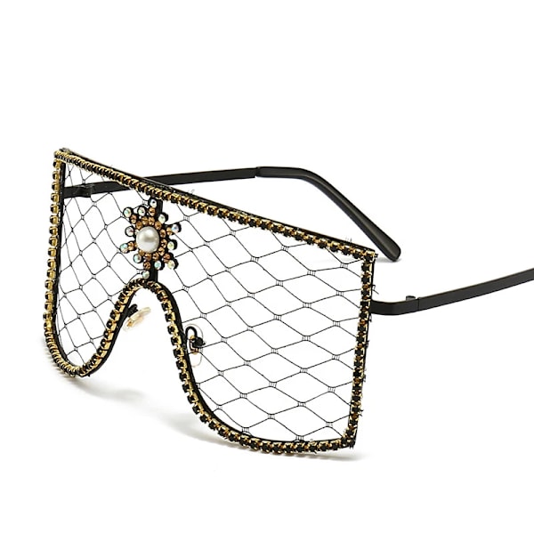 Lyx Diamanter Steampunk Solglasögon Kvinnor Män Oversized Rhinestone Glasögon Gör-det-själv-trender Personlighet Glasögon De Sol Oculos C7 as pictures showed