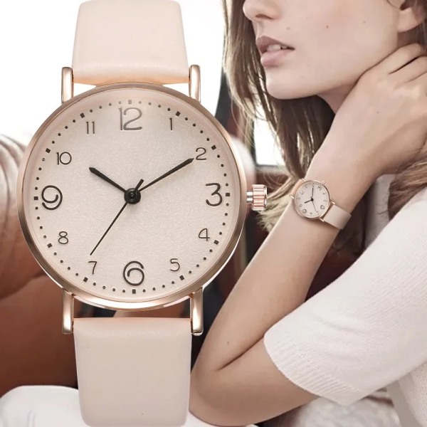 Mode Läder Watch Enkel Damklocka Quartz Armbandsur För Kvinnlig Försäljningspresent 2021 Casual Klockor relogio feminino brown