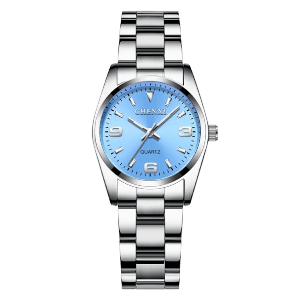CHENXI Mode Rosa Urtavla Klockor För Kvinnor 2023 Högkvalitets Quartz Watch Elegant Klänning Dam Armbandsur i rostfritt stål xfcs Light Blue