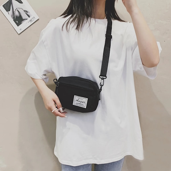 Kvinnmode Manchester Dragkedja Axelväska Crossbody Väska Höst Vinter Flerlagers Liten Mjuk Shopper Bag Billig Kvalitet Handväskor Black Canvas(.181)