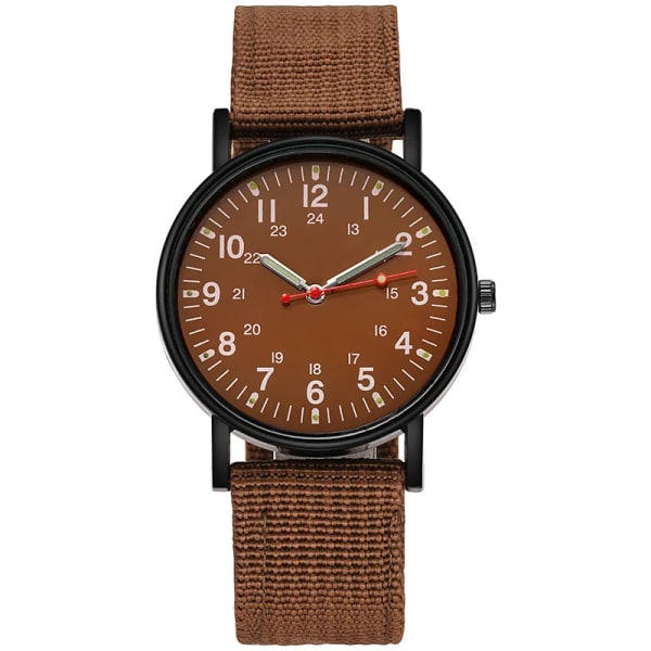 Watch Herrklockor Lysande Visar Klocka Lyx Militär Sport Nylon Fläta Bring Quartz Armbandsur Herr Casual Nylon Coffee