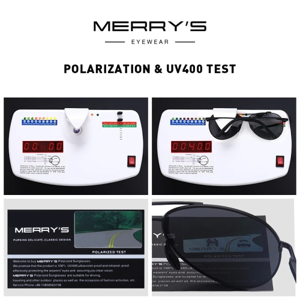 MERRYS DESIGN Herr Klassiska Pilot Polariserade Solglasögon Herr Driving Shield Night Vision Solglasögon UV400 Skydd S8601 C09 G-Day Night