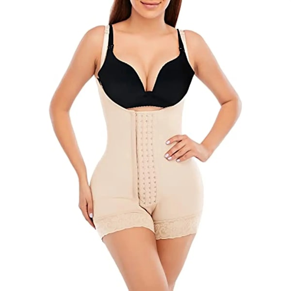 Body Shaper Waist trainer för kvinnor Pärmar Magkontroll Butt Lifter Fajas Colombianas Shapewear Slimming Belly Sheath Beige XXXL