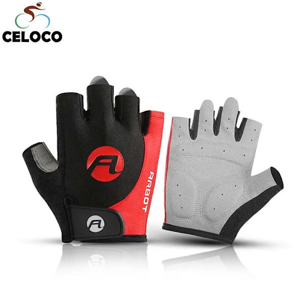 Cykelhandskar Herr Dam Halvfinger Cykelhandskar Andas Anti Halk Stötsäker Sport Handske Cykel Motocykel Handskar A0040 BK XL