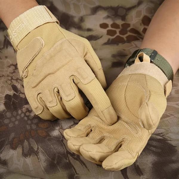 Herr utomhus militära taktiska handskar Army Full Finger Combat Cykelridning Sport Anti-halk handskar MTB-handskar Slitstarkt Green M