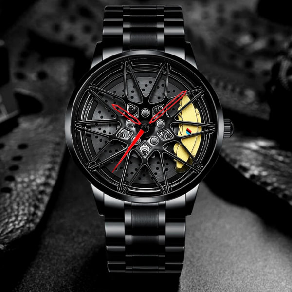 NEKTOM Rim Watch Hub Klockor Super Car Rim Watches Wheel Watch Vattentät Herr Klockor Man Watch Herr Wheel Armbandsur Klocka BMW-M5-Black