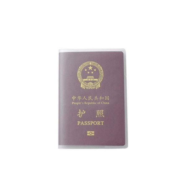 1 stycke PU-läder Nytt resepasshållare Cover Transparent och frostat vattentätt Visuable Passport Pocket Plane ZWL-P719-Transparent