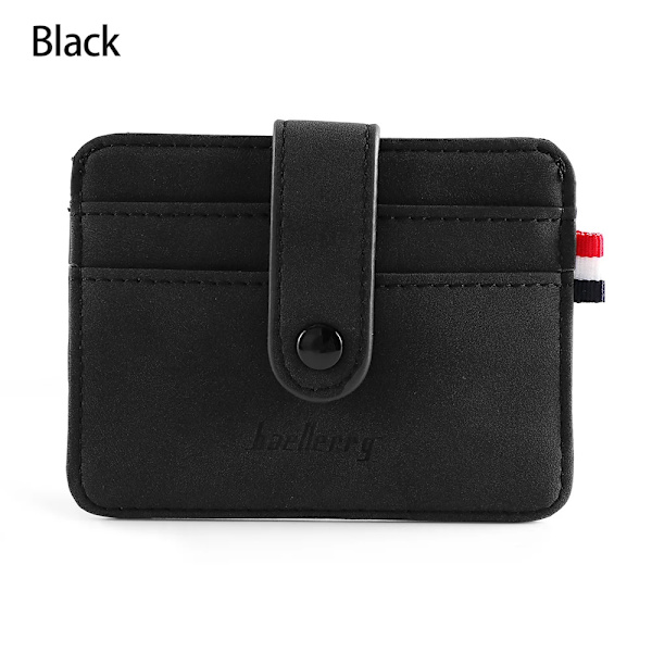 Mode för mäns PU-läder-ID Kreditkortshållare Plånbok Myntväska Business Slim Money Pocket- case Korthållare för flera kort B-Black