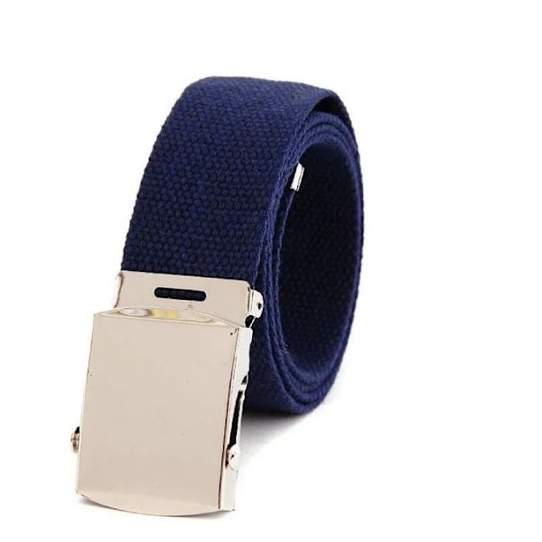 Högkvalitativ canvasbälte unisex lyxrem taktisk militär canvas midjeband Utomhusträningsbälte metallspänne bälten 3,8 brett Dark blue 100cm