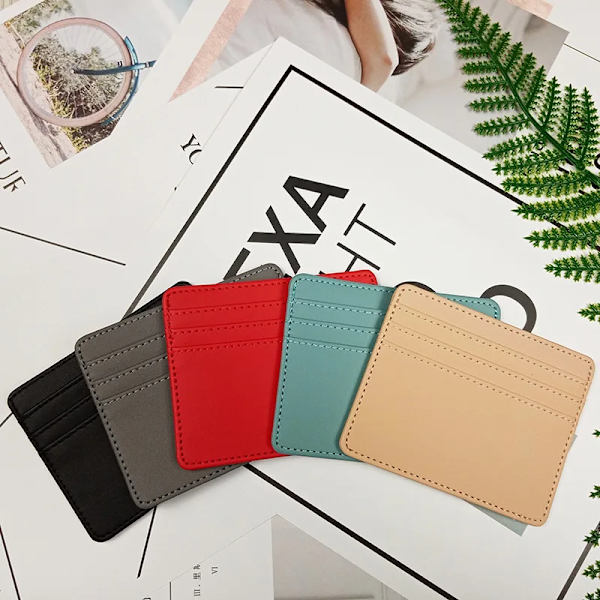 1 st Nytt mode för män/kvinnor Mini-ID-kort Business Case PU-läder Ultratunt Case Student case Cyan A