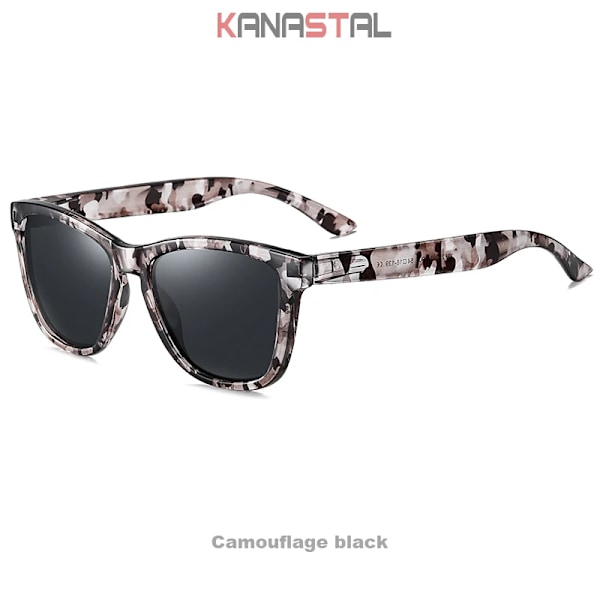 Polariserade solglasögon för kvinnor Herr Spegel Solglasögon UV400 fyrkantiga glasögon Bågar Bikini Sport Fiske Cykling Shade Glasögon Camouflage black Other