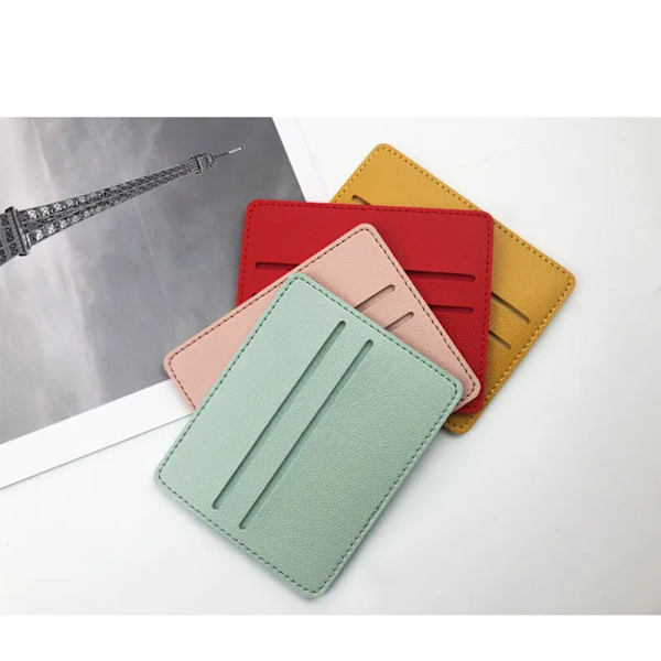 1 st Nytt mode för män/kvinnor Mini-ID-kort Business Case PU-läder Ultratunt Case Student case Red A