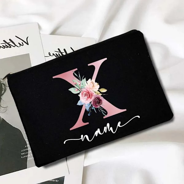 Personlig sminkväska Anpassat print Sminkväska Organizer Bröllopsfest Brudpresenter Organizer Tvättförvaringspåse D3pinkX