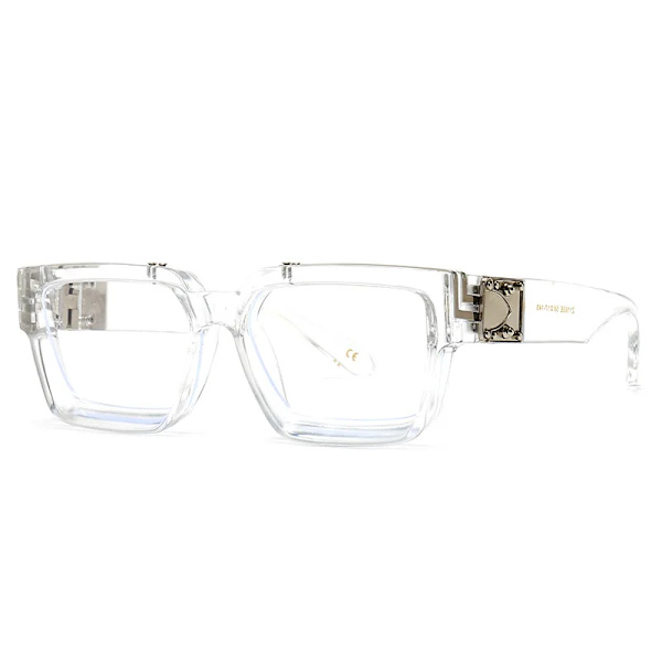 SHAUNA Retro Square Solglasögon UV400 Clear silver as the picture