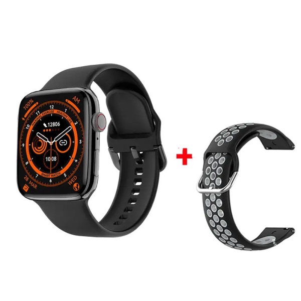 Watch 9 Smart Watch Series 8 Always on Display Blodsocker NFC Smartwatch Herr Dam BT Call Kroppstemperatur För Apple Black sport