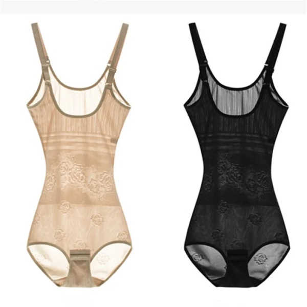 Kvinnor Bantning efter förlossning Underkläder Andningsbar Body Shaper Recover Modellering Bodysuits Reducera Shapewear Midja Korsett Gördel Silky Shaper Black M (50-60kg)