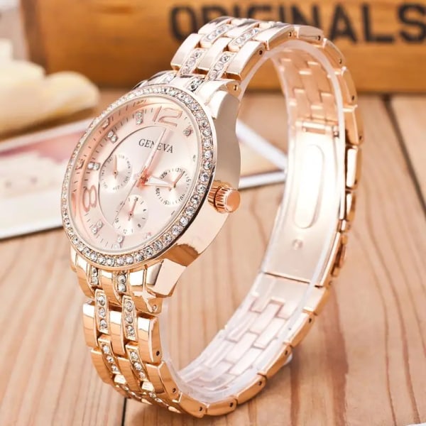 2020 Nya Relogio Feminino Kända varumärke Guld Kristall Geneva Casual Quartz Watch Kvinnor Rostfritt Stål Klänning Klockor Män Klocka Hot As shown-1