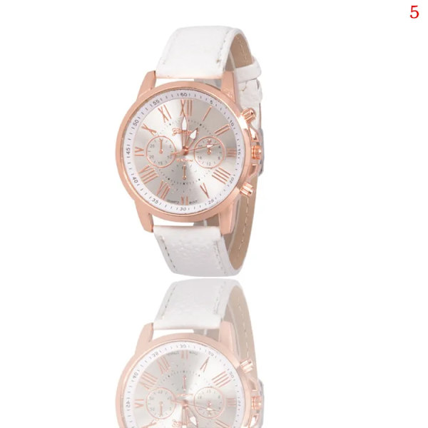 Mode Dam Quartz Watch Orange Läderrem Lyx Digital Roman Scale Alloy Urtavla Klockor För Kvinnor Present Par Klockor H07 H07-2