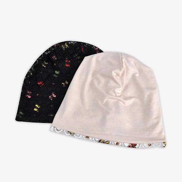 Dam Outdoor Vindtät Cykling Solhatt Stickad Vår Sommar Fjäril Andningsbar Mesh Spets Gravid Skydd Beanie Mössa U95 Black Plush