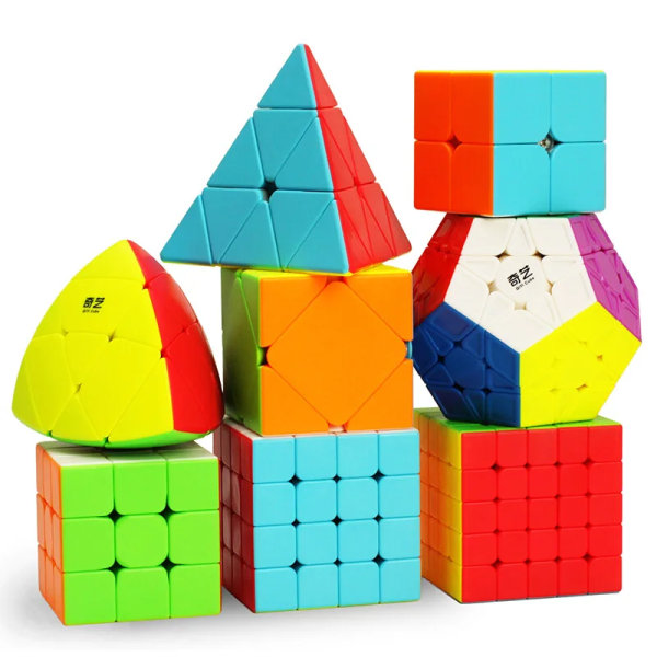 QIYI Magic Cube 2x2 3x3x3 4x4 5x5 Pyramid Megaminx Speed ​​Magico Cubes Pussel SpeedCubo Toy Barn Barn Presentleksak Vuxen Rubix Auburn