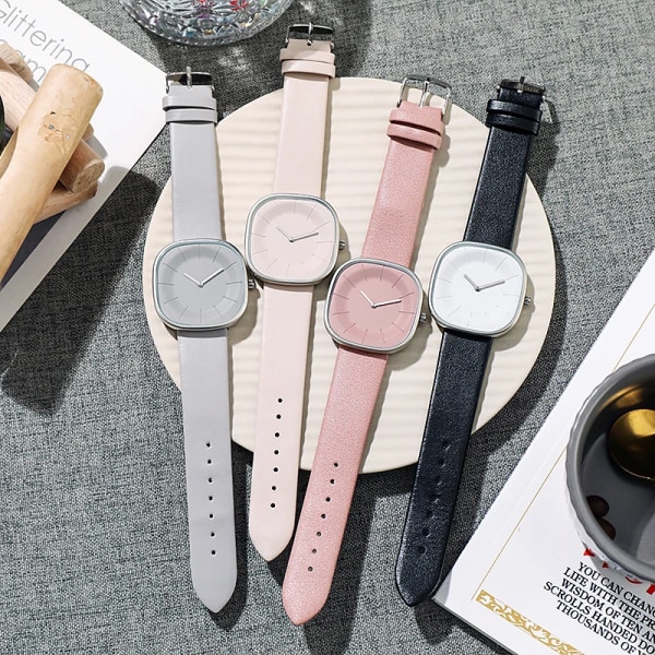2022 Par Simple Square Quartz Watch Damklockor Enkel Big Dial Square Watch män Sommarpresentklocka Watch Grey