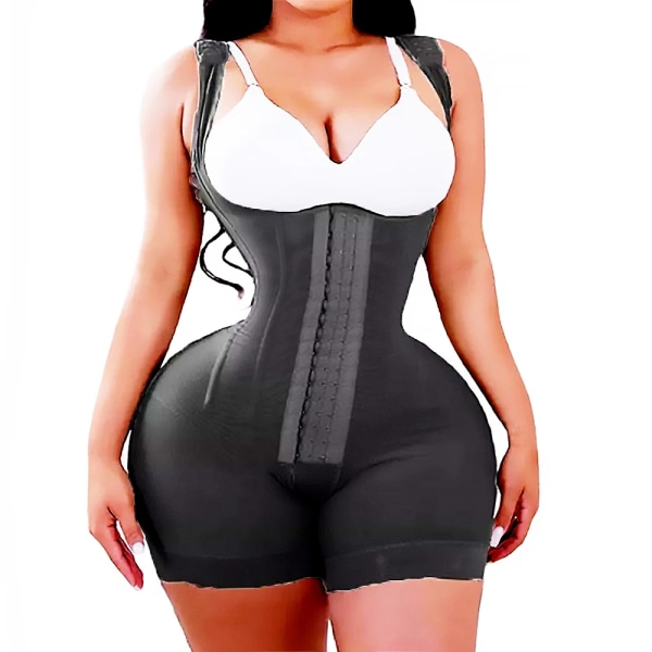 Högkompression Fajas Colombianas Shapewear för daglig post-kirurgisk användning Slimming Sheath Waist trainer Helkroppsformare Korsetter black underbust 2(.252) S(.252)