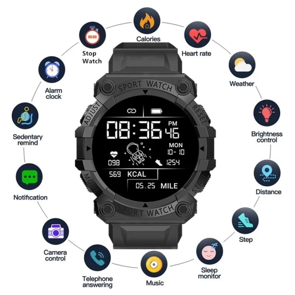 FD68S Smart Watches Herr Dam Puls Hälsoövervakning Klocka Vattentät Sport Multifunktionell Smart Watch Hane 1,44 tum Green