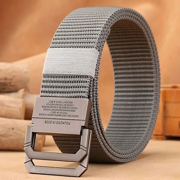 Män Casual Tyg Taktisk Webbing Bälten Nylon Canvas Jeans Bälte Army Midja Hög kvalitet Lyx Designer Military Strap HB009 Gray 100cm