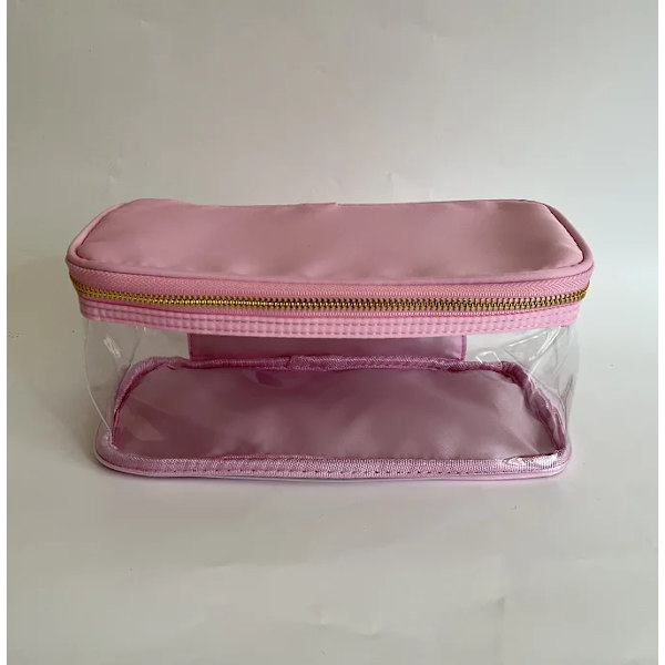 Ny vattentät nylon slitstark necessär Kosmetisk väska Enfärgad sminkväska för kvinnor Resetoalett Skönhet sminkväska Organizer no patch(.338) L(.338)
