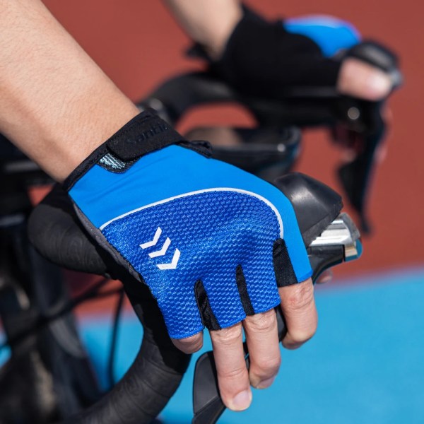 Santic Cykelhandskar Andas Mesh Halvfinger MTB Cykelhandskar Stötsäkra pads Cykel Sport Vantar Antifriktion Unisex K3P136H L