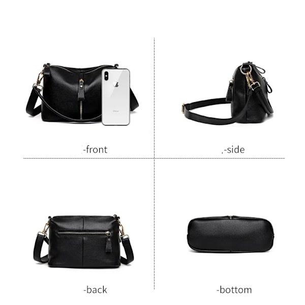 Väskor i äkta läder för kvinnor Casual Enkel Små handväskor för kvinnor Högkvalitativ naturlig nötkött Kvinnlig axlar Crossbody Tote Red