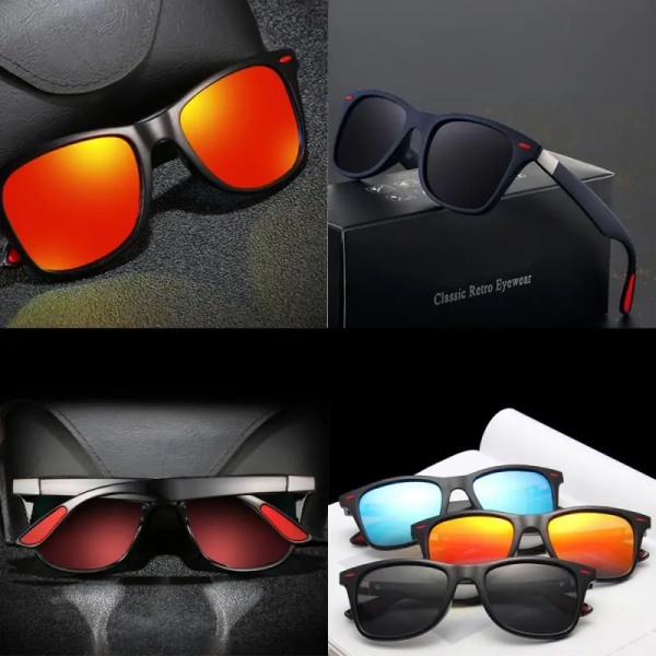 Polariserade optiska magnetiska solglasögon UV400 Cykling Square Light Ultraviolet Retro Universal Eyewear Punk Solglasögon C One piece