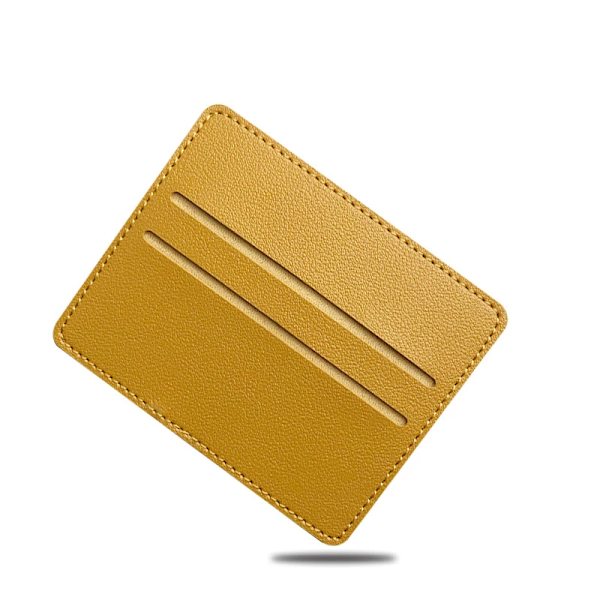 1 st Nytt mode för män/kvinnor Mini-ID-kort Business Case PU-läder Ultratunt Case Student case Yellow A