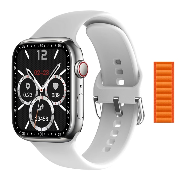 NY Smart Watch Series 8 HD-skärm Sport Puls Blodtryck Fitness Tracker Bluetooth Call Herr Dam Smartwatch för Apple white and CheNL