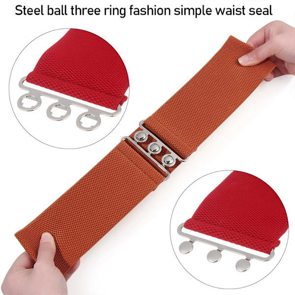 Brett bälte för kvinnor slimmande midjebälte med metallspänne Lyxigt kvinna midjeband högt elastiskt midjebälte för midjedekor Beige One Size